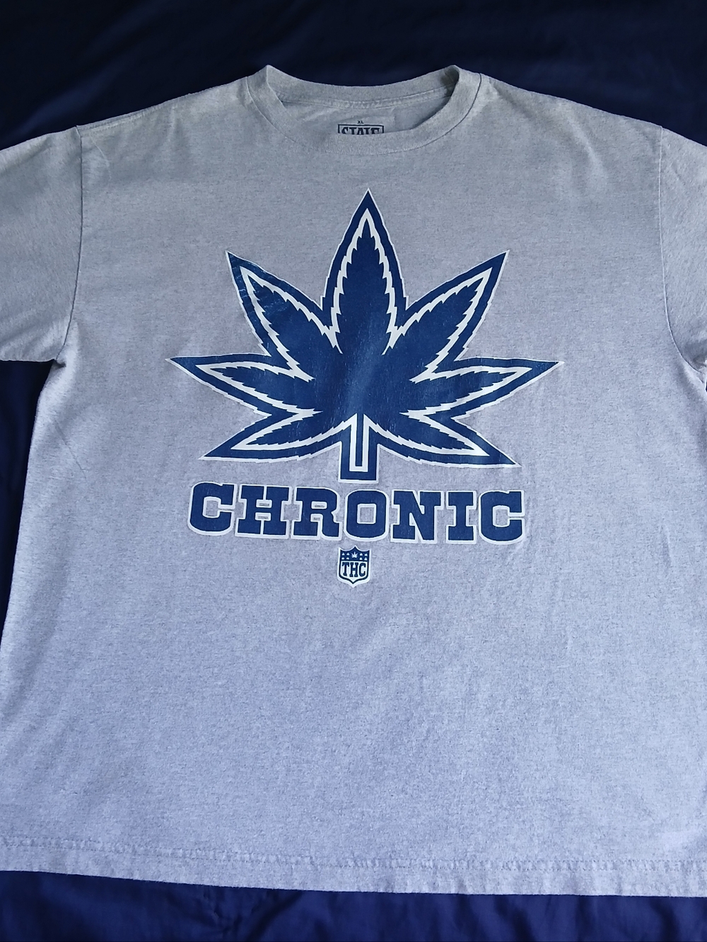 State of Mind Gray Tee with Black Logo Print